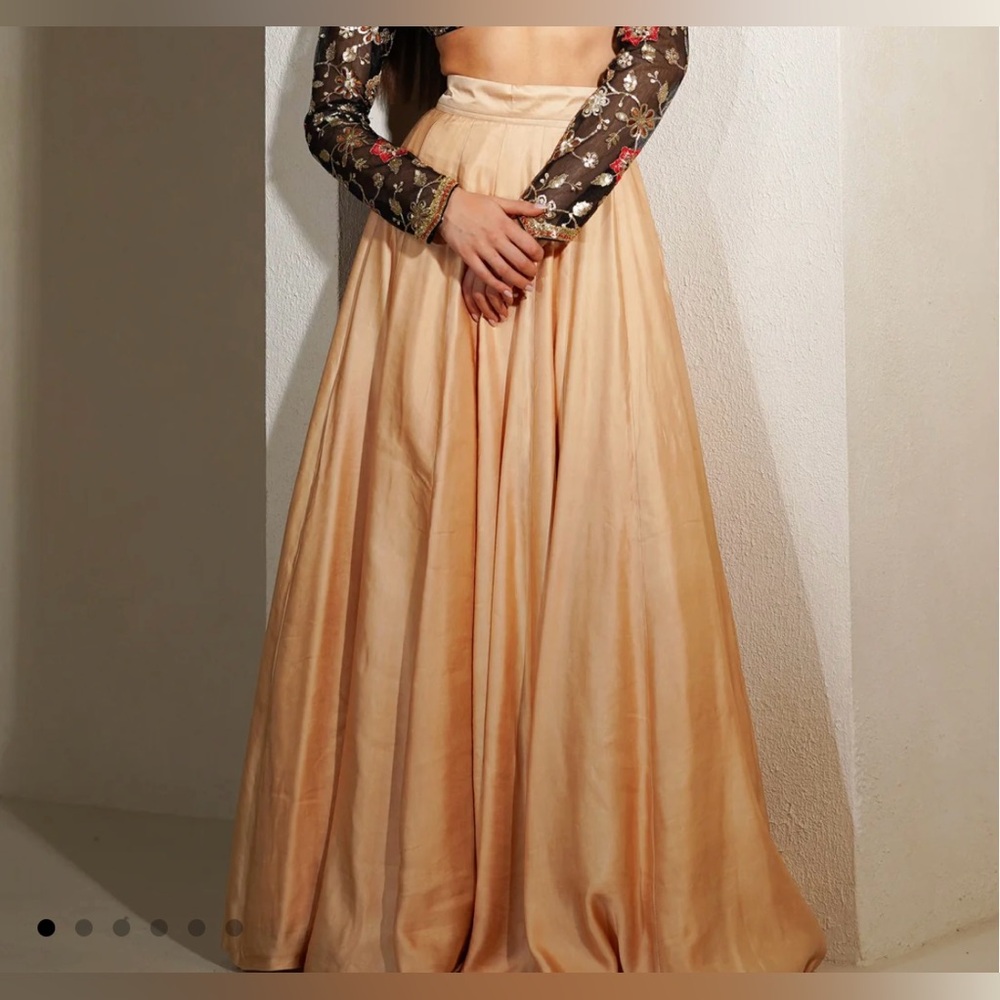 Champagne Gold Indian Lehenga Skirt, Maxi, Desi Wedding, XXS